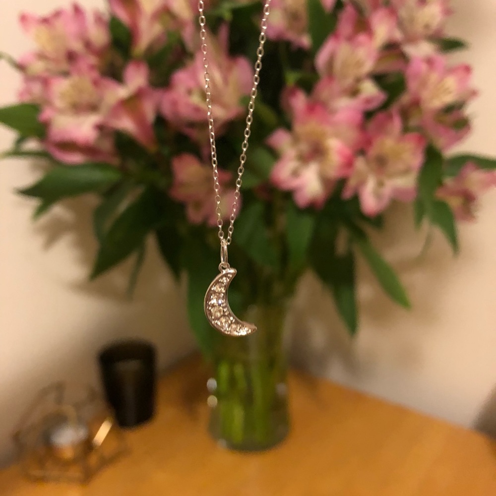 Sterling Silver Moon Pendant Necklace